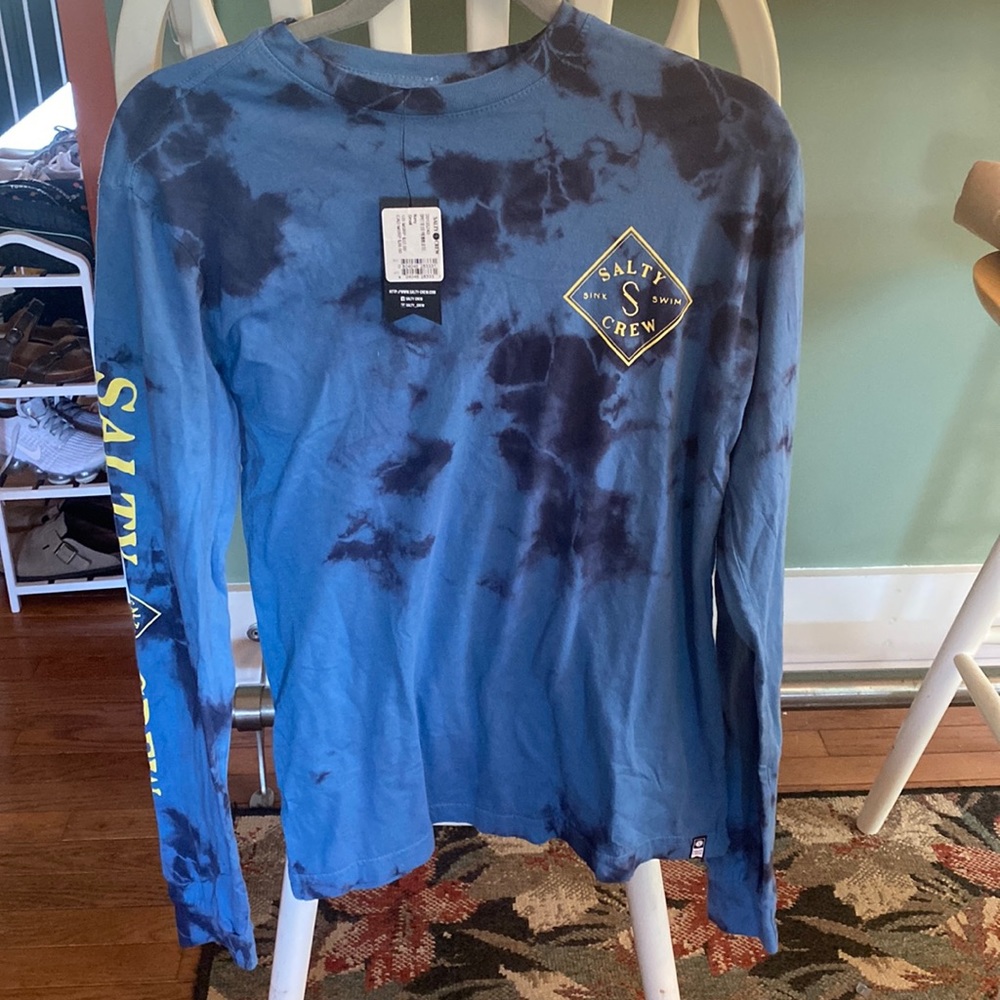 Mens/boys long sleeve tshirt. Brand new. Tie dye navy color .